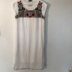 Brass & Roe embroidered white dress